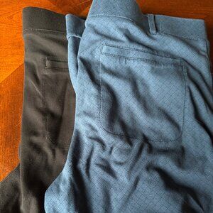 2 Betabrand Black and Blue Pattern Stretch - XL S-Petite